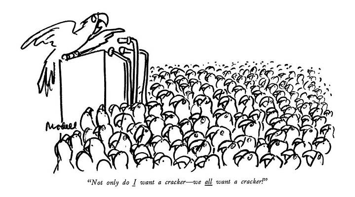 Crowd Drawing - Not Only Do I Want A Cracker - We All Want by Frank Modell