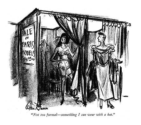 Underwear Drawing - Something I Can Wear With A Hat by Alan Dunn