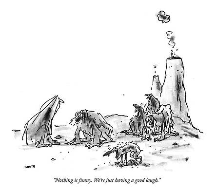 Background Drawing - Nothing Is Funny. We're Just Having A Good Laugh by George Booth
