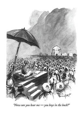 Near Wall Art featuring the drawing Now Can You Hear Me? by Bruce Bairnsfather