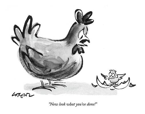 Chicken with Cracked Egg Wall Art