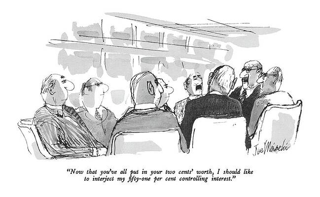 Business Meeting Satire Cartoon Drawing