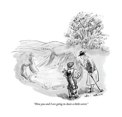 Golfer Sharing a Secret Wall Art