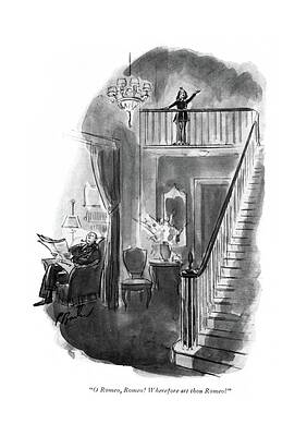 Lonely Wall Art featuring the drawing O Romeo, Romeo! Wherefore Art Thou Romeo? by Perry Barlow