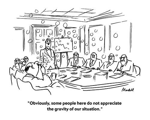 Background Drawing - Obviously, Some People Here Do Not Appreciate by Frank Modell