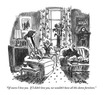 Crowd Drawing - Of Course I Love You.  If I Didn't Love by Robert Weber