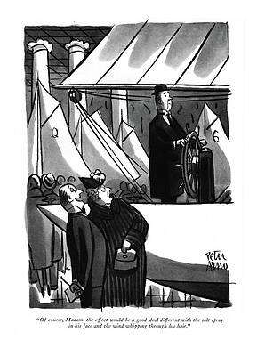 Salt Wall Art featuring the drawing The Effect by Peter Arno