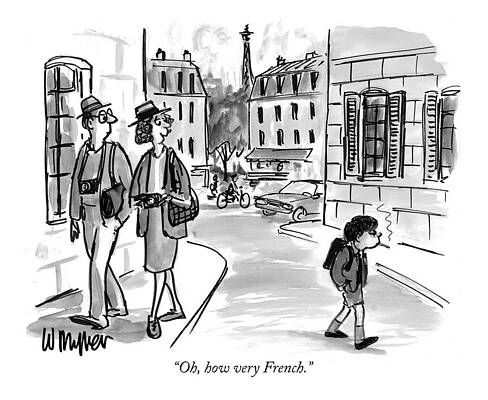 Europe Drawing - Oh, How Very French by Warren Miller