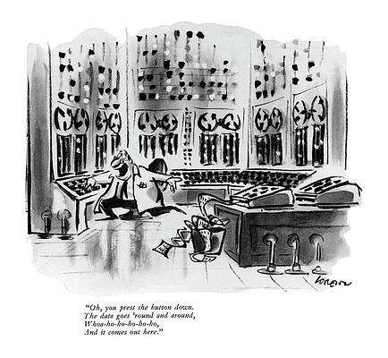 Man in a Vintage Control Room Drawing