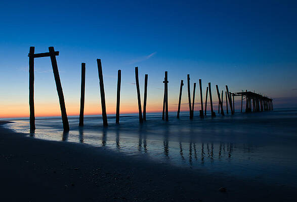 Sunrise Wall Art featuring the photograph Old Broken 59th Street Pier by Louis Dallara