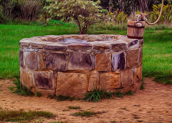 Summer Painting - Old Fashioned Well by Omaste Witkowski