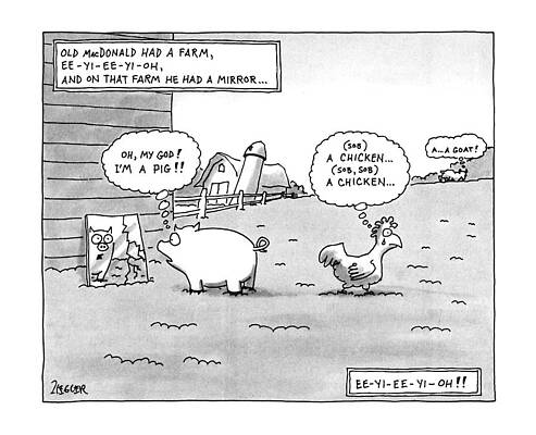 Farm Wall Art featuring the drawing Old Macdonald Had A Farm by Jack Ziegler