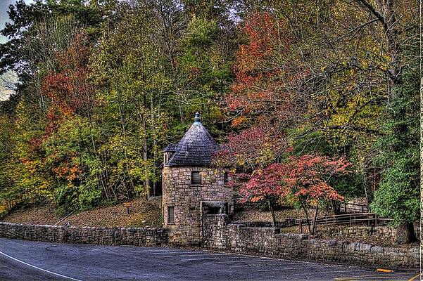 Sky Wall Art featuring the photograph Old Stone Tower At The Edge Of The Forest by Jonny D