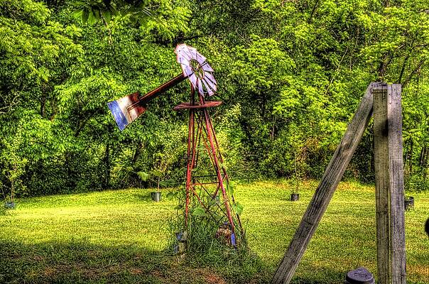 Green Wall Art featuring the photograph Old Windmill by Jonny D