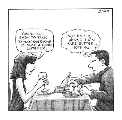 Dinner Conversation with Hard Butter Drawing