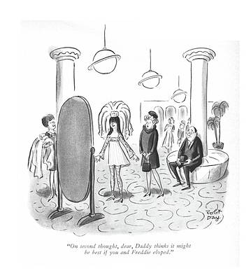 Background Drawing - On Second Thought by Robert J. Day