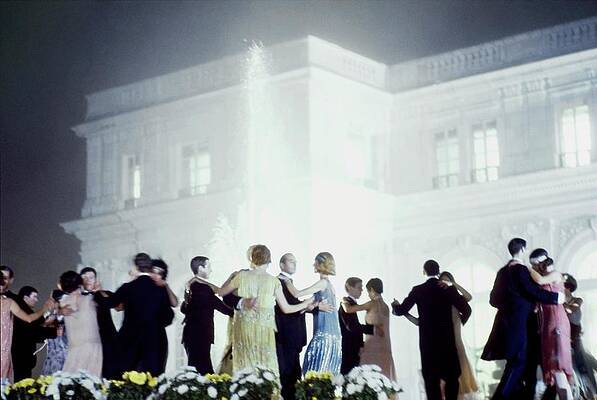 Group Of People Photograph - On Set Of 'the Great Gatsby' by Duane Michals