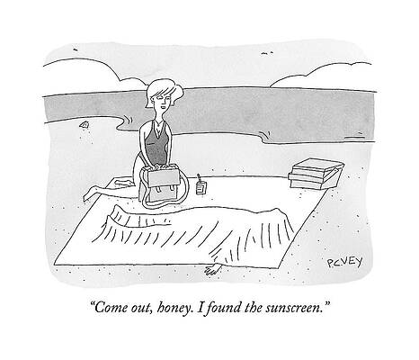 Beach Cartoon with Hidden Person Drawing