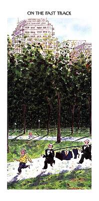 Tracks Wall Art featuring the drawing On The Fast Track by Gideon Amicha