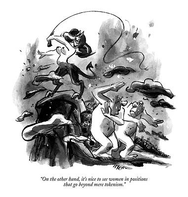 Naked Drawing - On The Other Hand by Lee Lorenz