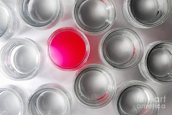 Color Image Wall Art featuring the photograph One Jar Containing Pink Liquid by Sami Sarkis Photography