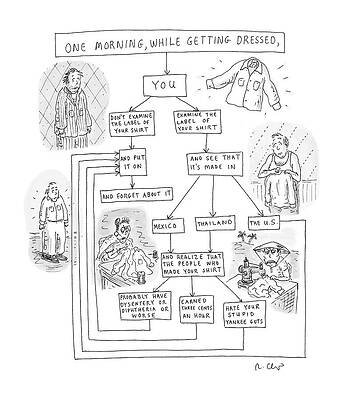 Thailand Wall Art featuring the drawing One Morning While Getting Dressed by Roz Chast