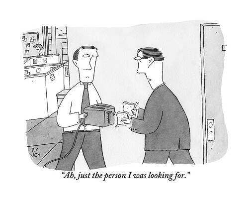 Slice Drawing - One Office Worker by Peter C. Vey