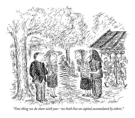 Ground Drawing - One Thing We Do Share With You - We Both Live by Edward Koren