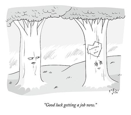 Two Cartoon Trees in Conversation Wall Art