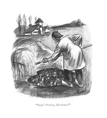 France Drawing - Oops Pardon by John Ruge