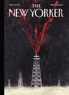 Oil Rigs with Red Splashes Wall Art