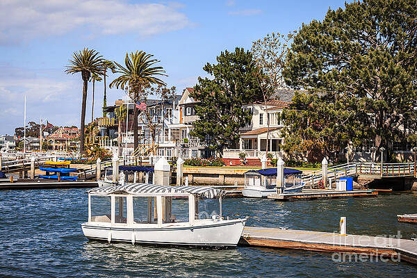 California Wall Art featuring the photograph Orange County Waterfront Homes With Duffy Boats by Paul Velgos