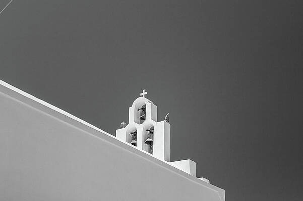 Wall Art featuring the photograph Orthodox Church In Santorini by Deimagine