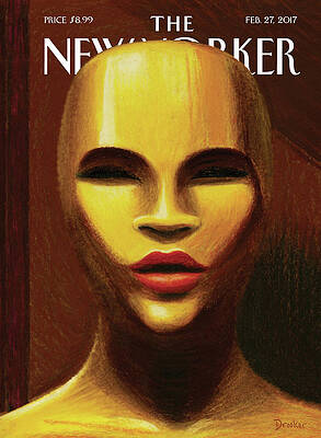 Abstract Golden Mask Wall Art