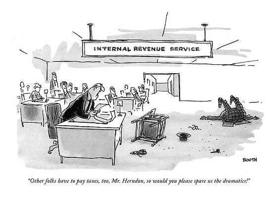 IRS Office with Dramatic Taxpayer Wall Art