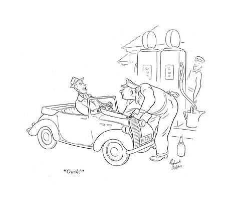 Hood Drawing - Ouch! by Richard Decker