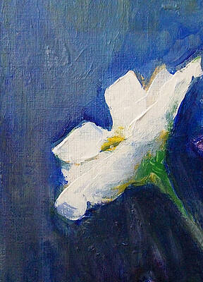 Flower Wall Art featuring the painting Out Of The Blue by Jane See