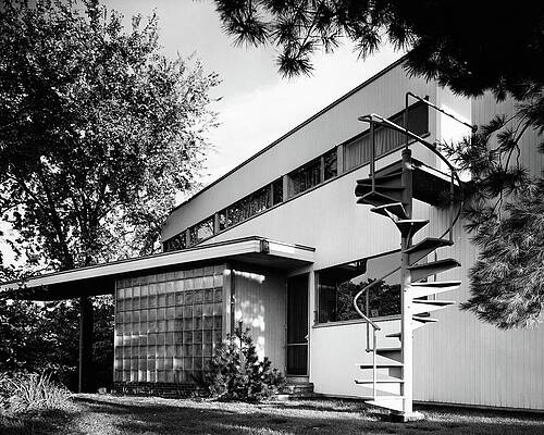 Staircase Photograph - Outdoor Spiral Staircase To The Roof-deck Of Mr by Robert M. Damora