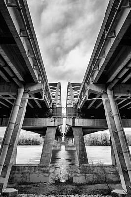 Black And White Wall Art featuring the photograph Page Bridge Geometry by Bill and Linda Tiepelman