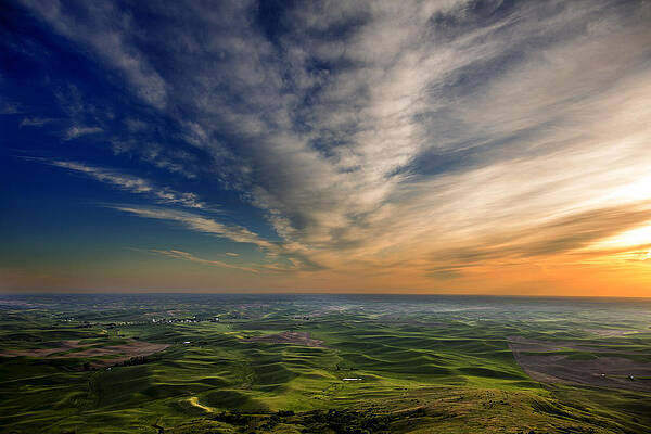 Expansive Evening Sky Over Fields Photograph