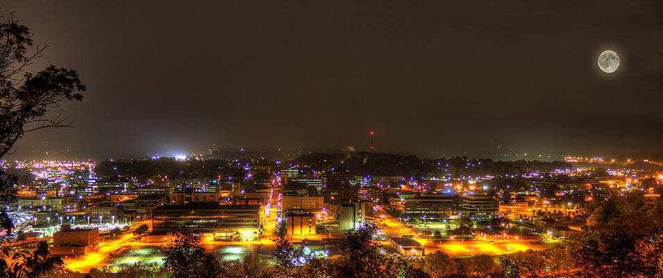 Sky Wall Art featuring the photograph Parkersburg HDR At Night by Jonny D