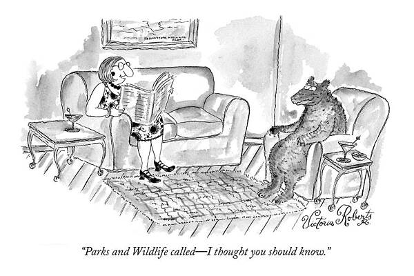 Wildlife Drawing - Parks And Wildlife Called - I Thought by Victoria Roberts