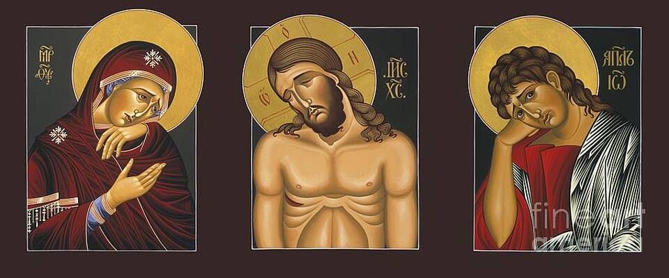 Passion Triptych with Jesus and Apostles Print