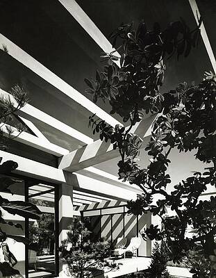 Massachusetts Photograph - Patio With Pergola by Robert M. Damora