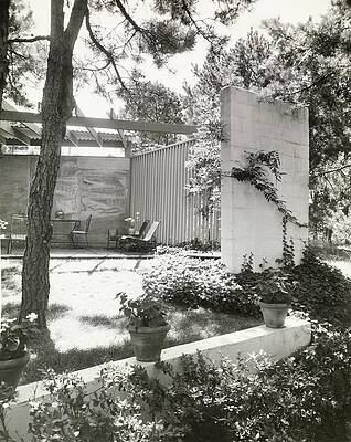 Landscape Architecture Wall Art featuring the photograph Patio With Slate Fence by Paul E. Genereux