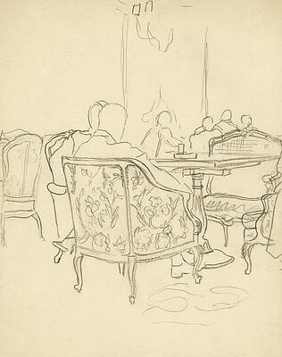 Pattern Digital Art - Patterned Chairs At A Restaurant by Carl Oscar August Erickson