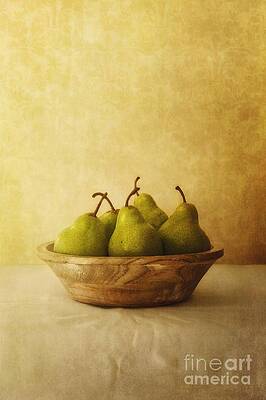 Pears in Wooden Bowl Wall Art