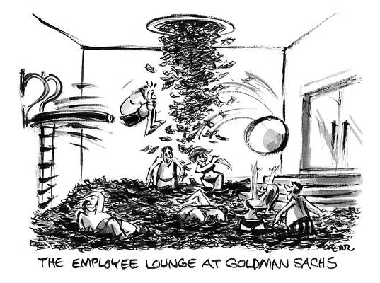 Goldman Sachs Employee Lounge Cartoon Drawing