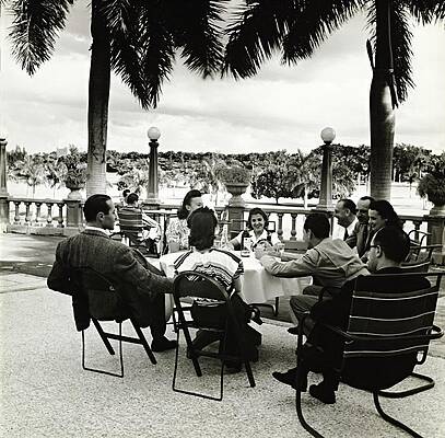 Elegant Outdoor Gathering Under Palms Photograph