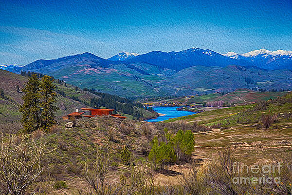Spring Painting - Perrygin Lake In The Methow Valley Landscape Art by Omaste Witkowski